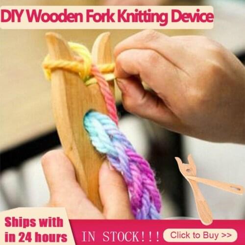 1Set DIY Wooden Weaving Knitting Fork Tools Children Toys Knitting Needles Needlework Crafts Sewing DIY Knitting Tools Home