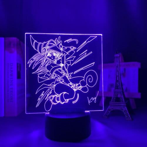 3d Led Lamp Anime Yu Gi Oh Dark Magician Girl for Bedroom Decorative Nightlight Birthday Gift Table Lamp Acrylic Led Night Light