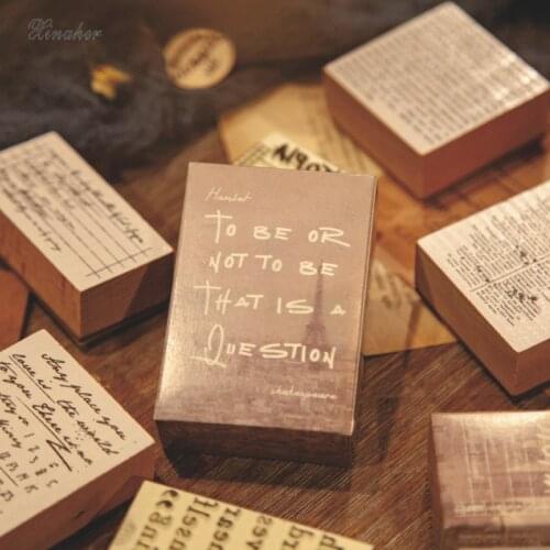 XINAHER Vintage English library books stamp DIY wooden rubber stamps for scrapbooking stationery scrapbooking standard stamp
