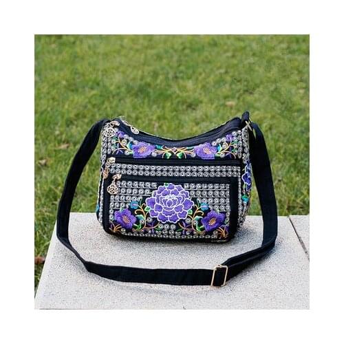 New National embroidery Women Shopping Handbags!Nice Floral Embroidered Lady Shoulder&Crossbody bag All-match Small Bohemian bag