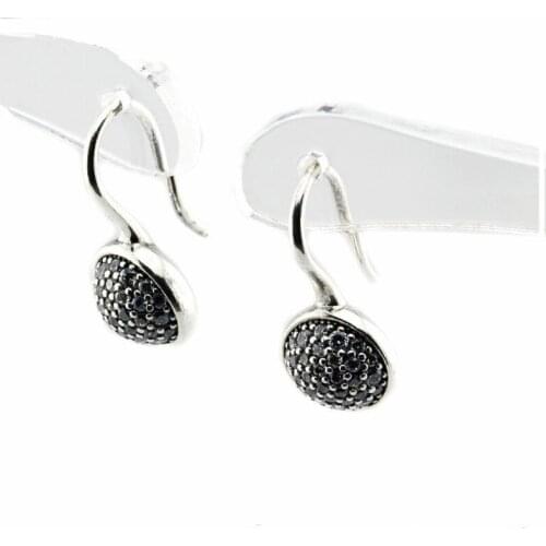 Dazzling Droplets Hoop Earrings for Women Fashion Clear CZ Round Dangle Female Earrings New 925 Sterling Silver Earrings Jewelry