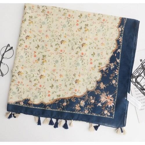 Women Little Floral Printed Scarf Floral Printed Tassel Scarf Scarf 10pcs/lot