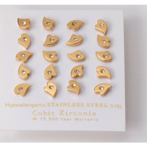 10 Pairs Earring Sets For Womnen Factory Sale Stainless Steel Gold Silver Color lips Shape Stud Earring Baby Girl Small Earrring