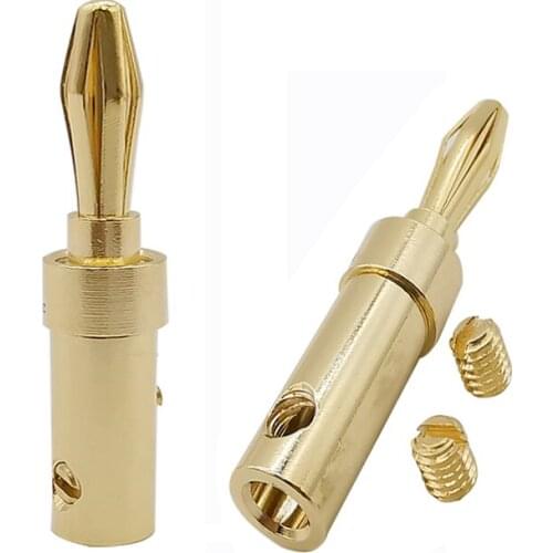 100Pcs 4mm Banana Plugs Gold Plated Cables Wire Audio Speaker Connectors For Amplifier