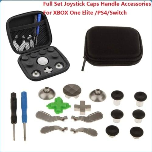 18Pcs/Set Button Accessory Handle Accessories For XBOX One Elite /PS4/Switch Rocker Cross Key Puller Full Set Joystick Caps