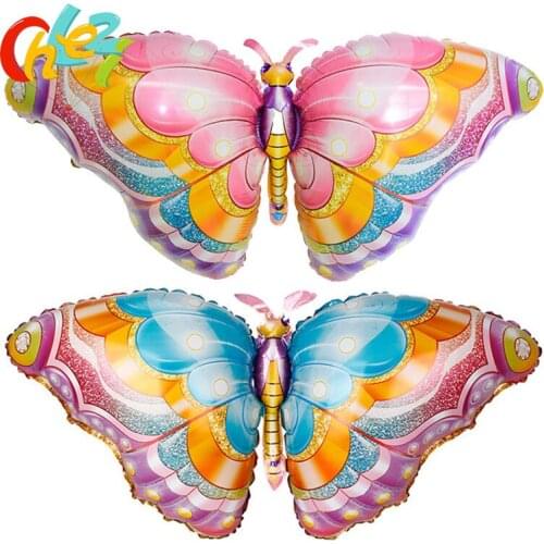 25pcs/lot Swallowtail Butterfly Foil Balloons Large Colorful Butterfly Helium Ballon Wedding Birthday Party Decorations Shower