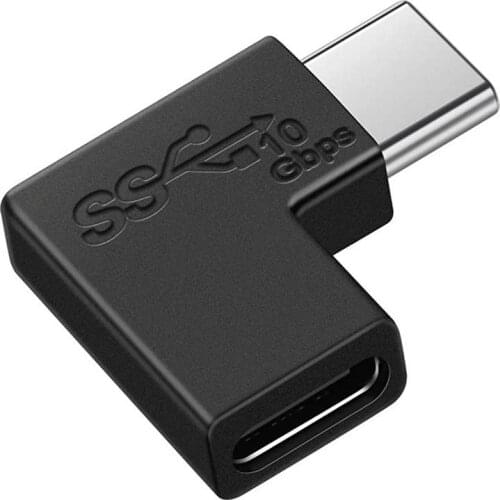 90 Degree Right Angle USB Type C Male To Female USB-C Converter Adapter For Smart Phone Laptop 10GBbps Rate Fast Charging