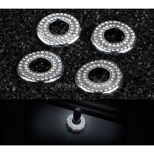 Angelguoguo 4 pcs Car door bolt lock pin door switch button sticker for BMW 3 series GT 3 and 5 series GT5