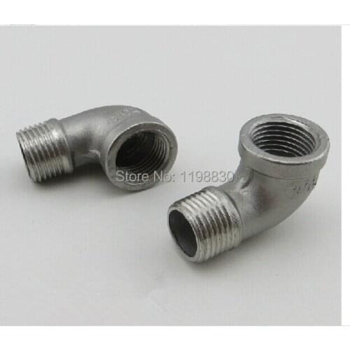Free Shipping 1/4"BSP 90 Degree Male and Female Elbow 304 Stainless Steel Pipe Fitting Tube