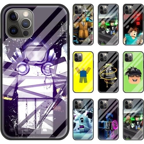 Phone Case For iPhone 11 Pro XS XR X Shell Funda For iPhone 12 Pro Max 7 8 Plus SE 2020 Glass Cover Robloxes Game