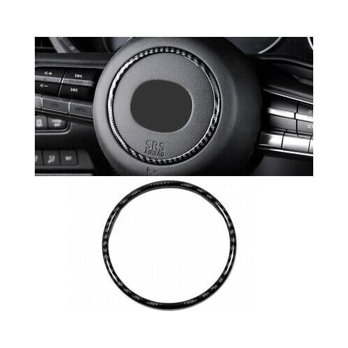 Carbon Fiber Inner Steering Wheel Decorative Ring Cover For Mazda CX-30 19-20
