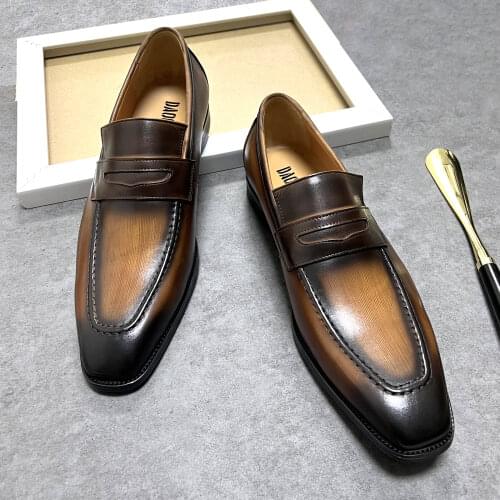 DEMANKE Mens Leather Shoes