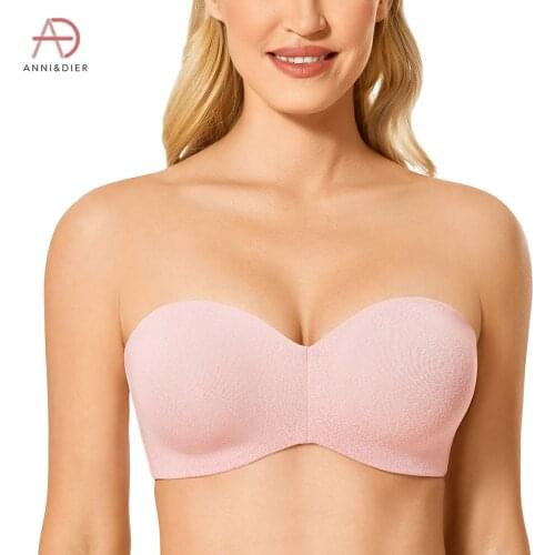 Womens Strapless Bra Unlined Underwire Minimizer Plus Size Support