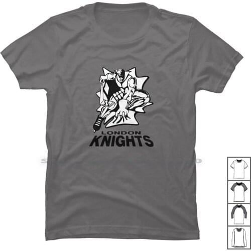 London Knights Ice Hockey Logo T Shirt 100% Cotton Ice Hockey London Knight Hockey Sport Night Team Port Logo Log Ice