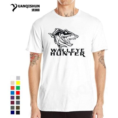 Walleye Hunter Fish T-shirts Fisherman Fishiings Printing Tshirt High Quality Fashion Men T shirts Clothing Pure Cotton Tops Tee