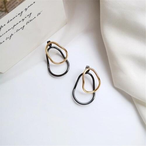 Han Edition Hit New Fashionable Woman Contracted Earrings Punk Style Color Irregular Geometrical Earrings Adorn Article
