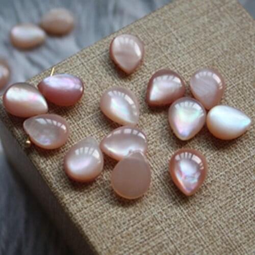 Hill-san Lotus 50PCS/Lot 8*10MM Pear Drop Mother of Pearl Shell Beads For DIY Jewelry