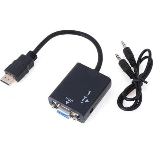 HDMI-compatible To VGA Adapter Cable HDMI-compatible VGA Converter Cable Support With Audio Cable For HDTV XBOX PS3 Laptop TV