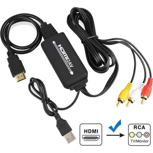 HDMI To AV 1080P HDMI to 3 RCA AV USB Power Video Audio Cable Converter Adapter Cable For HDTV PS3/4 TV Box XBOX DVD Laptop
