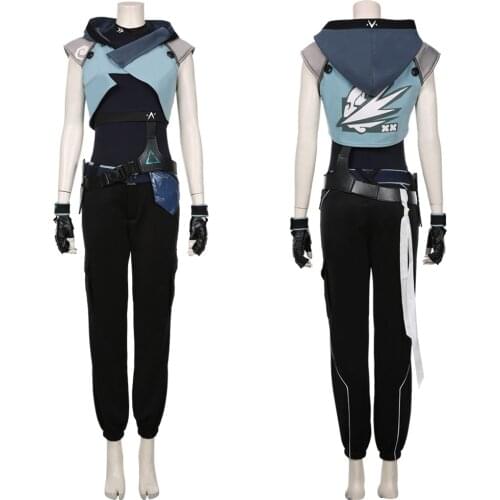 Game Valorant Jett Cosplay Costume Halloween Jumpsuit Outfits