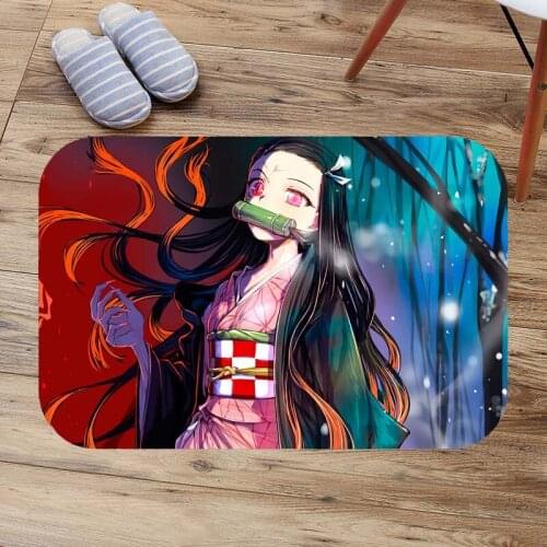 Demon Slayer Floor Mats Custom Bathroom Kitchen Carpets Doormats DIY Living Room Floor Mat Anti-Slip Bath Tapete