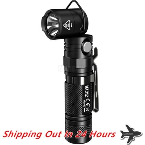Top Sales 2020 NITECORE MT21C 1000LM MultiFunctional 90Degree Adjustable Flashlight Portable Diecast Torch Without 18650 Battery