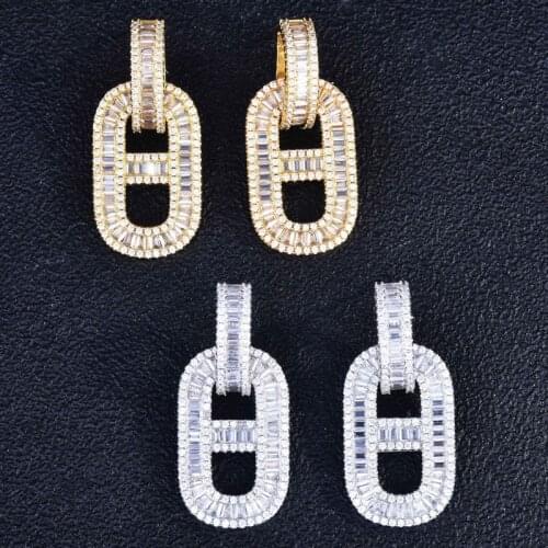 Fashion Geometry Oval Drop Earrings Inlay Small Zircon Exquisite Piercing For Women Wedding Anniversary Valentines Day Gift