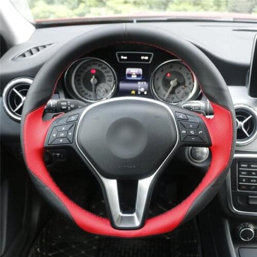 DIY Anti-Slip Wear-Resistant Steering Wheel Cover For Mercedes-Benz A-Class 2013-2015 B-Class 2011-2014 Car Interior Decoration