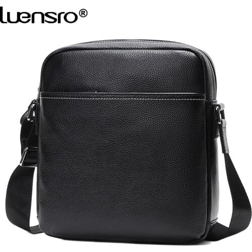 2021 New Natural Cowskin 100% Genuine Leather Mens Bags Fashion Messenger Bag Large Shoulder Bags for Men Leather Crossbody Bag