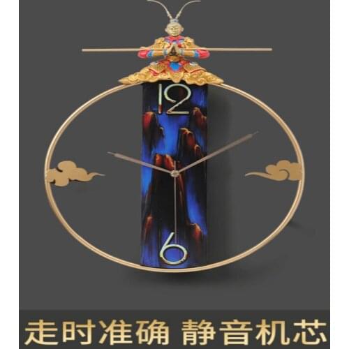 New Chinese Monkey King Wall Clock Living Room Creative Personality Modern Design Wall Clock Wall Clock for Kids Rooms