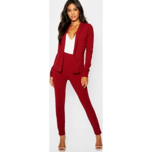 Slim Fit Women Suits Set With Shawl Lapel ( Jacket+Pants) Long Sleeve Suit Women Jacket Suits Female Ladies Customize Made