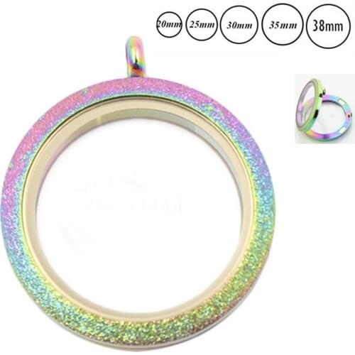Stainless Steel Floating Locket Pendant Sparkle Magnetic Living Glass Floating Charm Locket for Girls Dropshipping