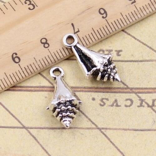 15pcs Charms Scallop Conch Shell 21x11x6mm Tibetan Silver Pendants Crafts Making Findings Handmade Antique DIY Jewelry