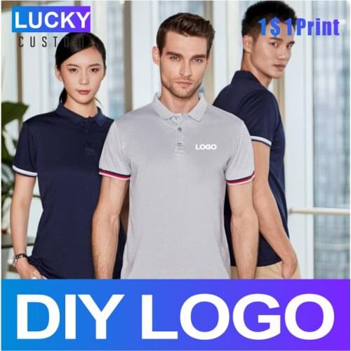 Summer Mens Short Sleeve Polo Shirt Custom Printed Embroidery Company Logo Polyester Lapel Top 4XL