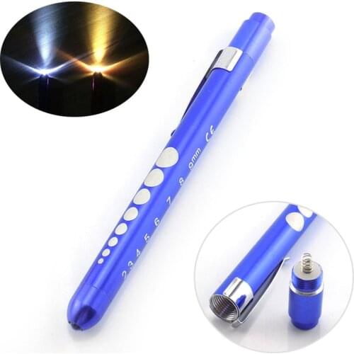 4 Color Pen Flashlight LED Bulbs Penlight Torch Emergency mini Pocket Medical Doctor Nurse Surgical First Aid Yellow White Light