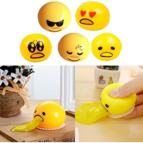 Vomiting Egg Anti Stress Toy Yolk Vomit Squeezed Slime Creative Prank Gifts Fun Stress Relief Vent Balls Healthy Squeeze