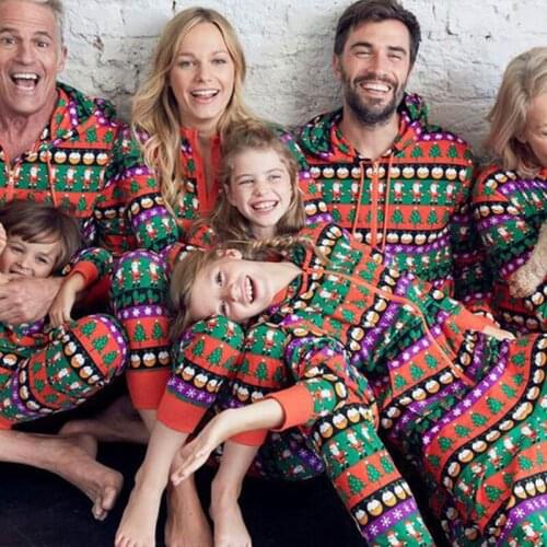 Family Christmas Eve Look Fashion Father Mother Kids Boy Girl Matching Pajamas Baby Romper Mommy Big Sister And Me Sexy Clothes
