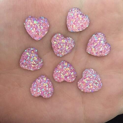 AB Resin 200PCS 12mm Bling Sweet Heart Flatback Scrapbooking for Phone/Wedding Diy Craft D508*5