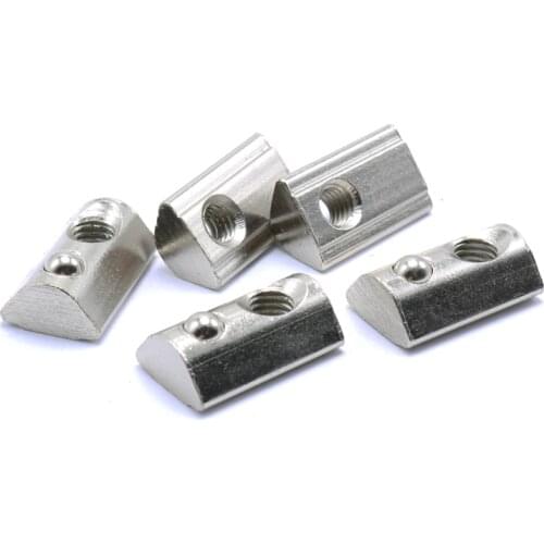 T nut M3 M4 M5 M6 M8 T Spring Nut Roll-in Half Round Elasticity slot nut for 2020 3030 4040 Series Aluminum Profile