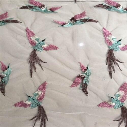 Three-Color Phoenix Polyester Embroidery Mesh Lace Mesh Three-dimensional Phoenix Embroidery Womens Organza Embroidery