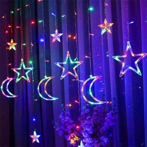 3.5m Waterproof LED Curtain Light Fairy String Lights LED Fairy Stars Curtain Lights Christmas Wedding Party Decor Fairy Garland