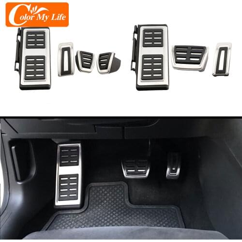 Color My Life LHD for Volkswagen VW Golf 8 MK8 2020 2021 Pedals Gas Brake Pedal Protection Pad Cover Stainless Steel Parts