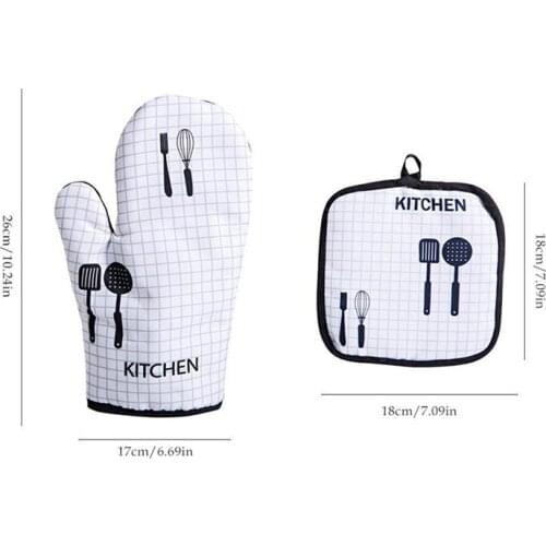 2pc/set High-temperature Hot Insulation Microwave Oven Gloves Microwave Baking BBQ Glove Non-slip Kitchen Cooking Tools