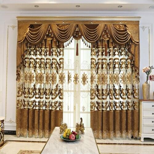 2020 new European and American blue bedroom curtains living room kitchen curtains simple modern fresh luxury curtains