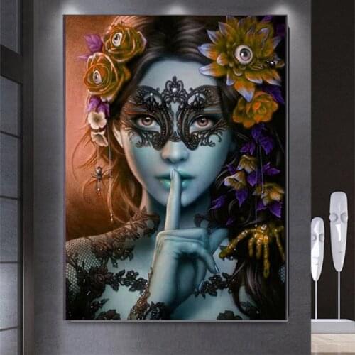 5D Diamond Painting Beauty Flower Cross Stitch Full Square Drill Rhinestone DIY Diamond Mosaic Diamond Embroidery Butterfly Mask