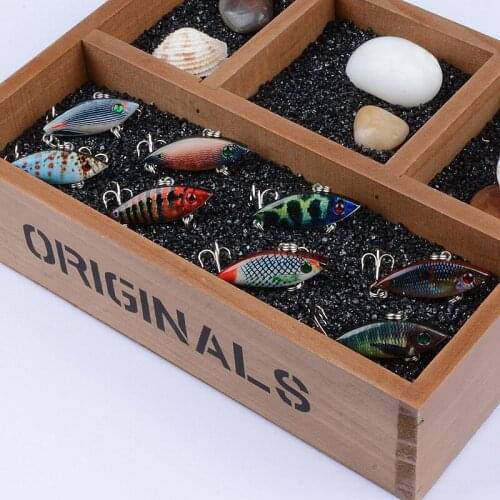 8Pcs/Lot 3D Painting Crankbait Hard VIB Bait 4cm/2.7g Vibrate Artificial Bait 10# Treble Hooks Fishing Tackle For Lake River