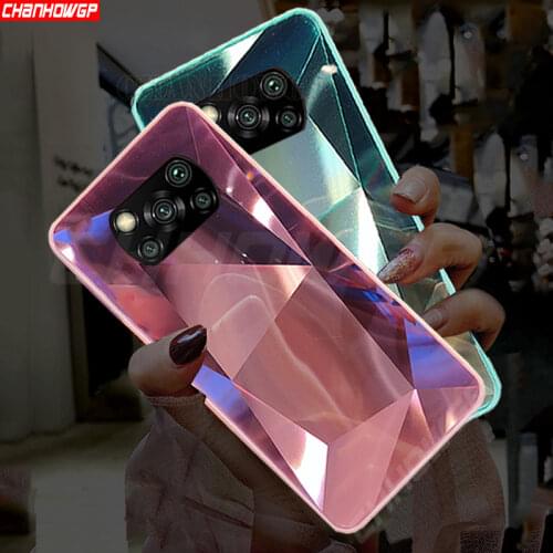Diamond Mirror TPU Phone Case For Xiaomi Poco M3 X3 NFC X3 Pro C3 Luxury Glitter Bling Laser Soft Silicone Frame Back Cover