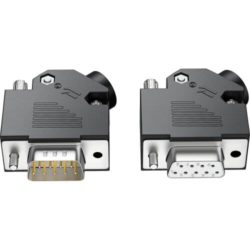 DB9 serial port 45 degree outlet head 2 rows of 9 pin plug bevel plug side outlet 45 degrees Plastic case