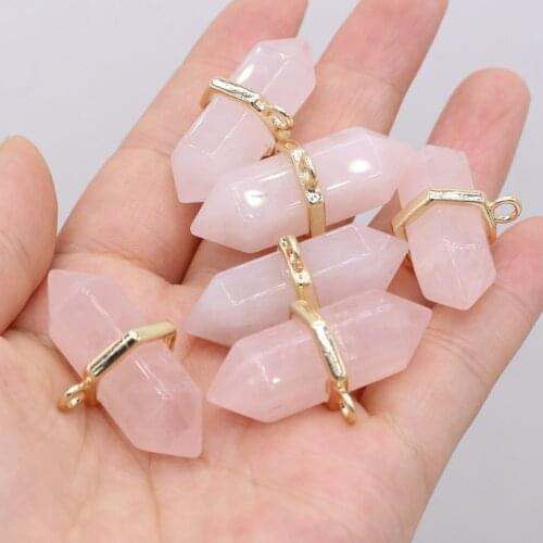 Natural stone exquisite charms semi-precious stones two pointed pendant for jewelry making DIY necklace bracelet accessories