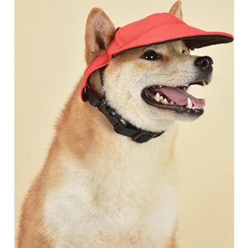 Pet Cute Sunshade Cap Dog Hat Outdoor Baseball Cap Canvas Small Dog Sunscreen Accessories Upgraded Falling-Proof 2021 New
